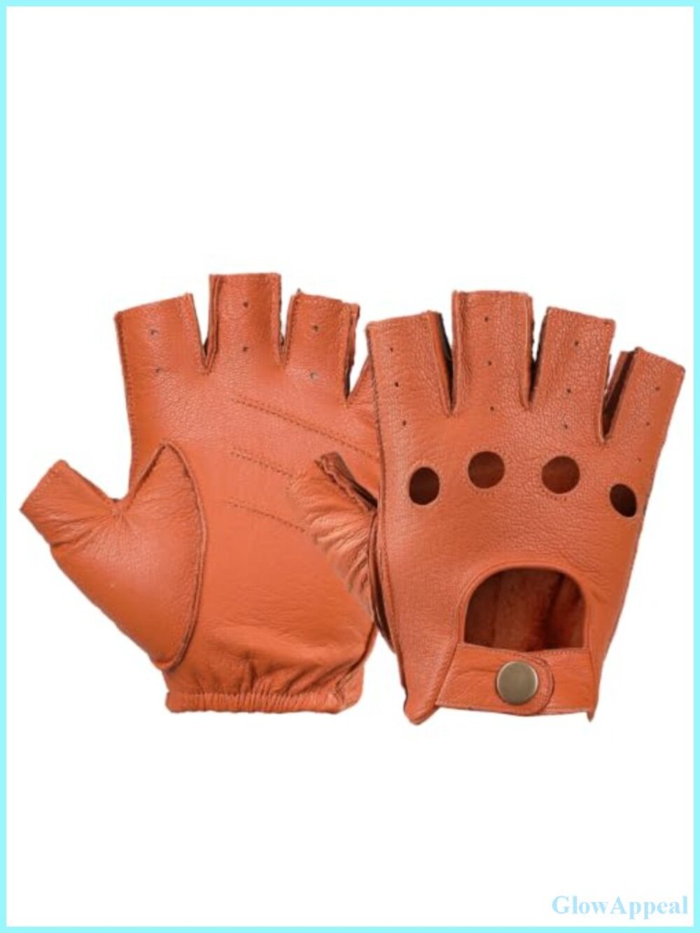 Men's Leather Half Finger Gloves Driving Cycling